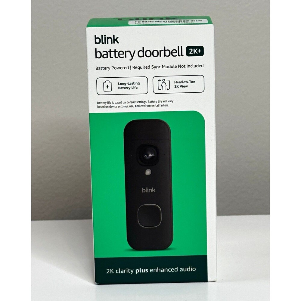 Blink Battery Doorbell 2K+ Head-to-Toe Wi-Fi Alexa Two-Way Audio Black
